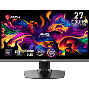 Monitorius MSI MAG 272UP QD-OLED E16 / 67,3 cm (26,5") / 3840x2160 (UHD) / QD-OLED / 165 Hz / 0.03 ms (GTG) / 250 nits / 1500000:1 / adjustable height